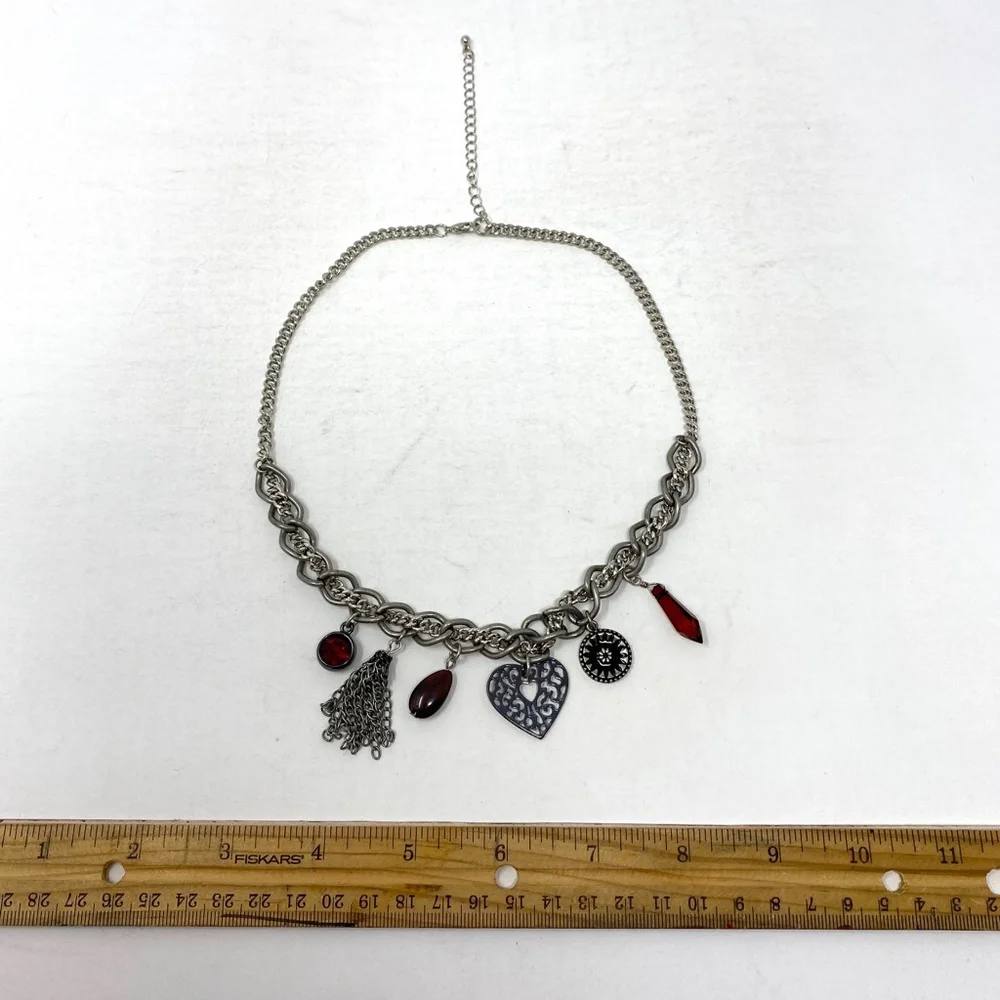 Chunky Necklace with Red Accents | 3 for $20 - Picture 5 of 6